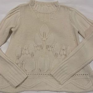Anthropologie Cream Sweater M